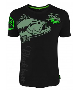 HotSpot Design T-Shirt Fishing Mania Black Bass