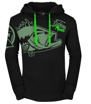 HotSpot Design Felpa con cappuccio Fishing Mania Black Bass